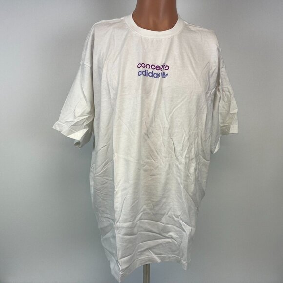 Adidas Originals Concepts T Shirt Trefoil Logo White Size XL - Picture 2 of 4